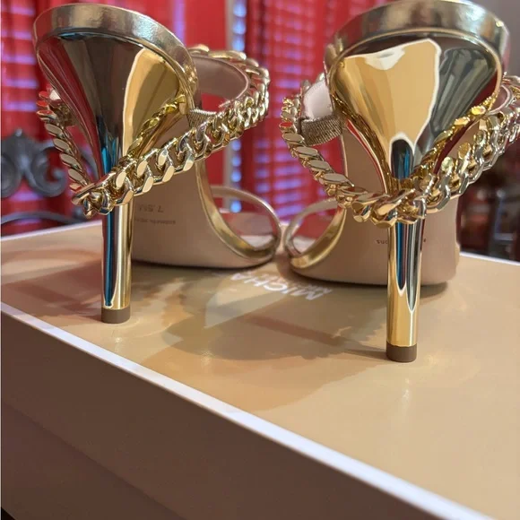 Michael Kors Gold Metallic Leather Heels - Picture 3 of 3